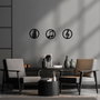 Wallity Just Music - 295 Escultura de Pared de Metal Negra (3 Piezas)